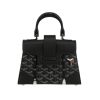 Goyard  Saigon mini  shoulder bag  in black and grey Goyard canvas  and black leather - 360 thumbnail