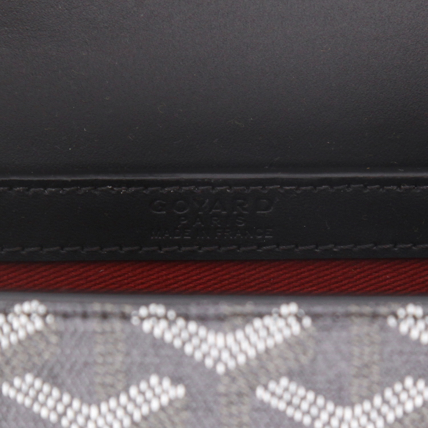 Bolso bandolera Goyard  Saigon mini  en tela Goyardine negra y gris y cuero negro - Detail D2