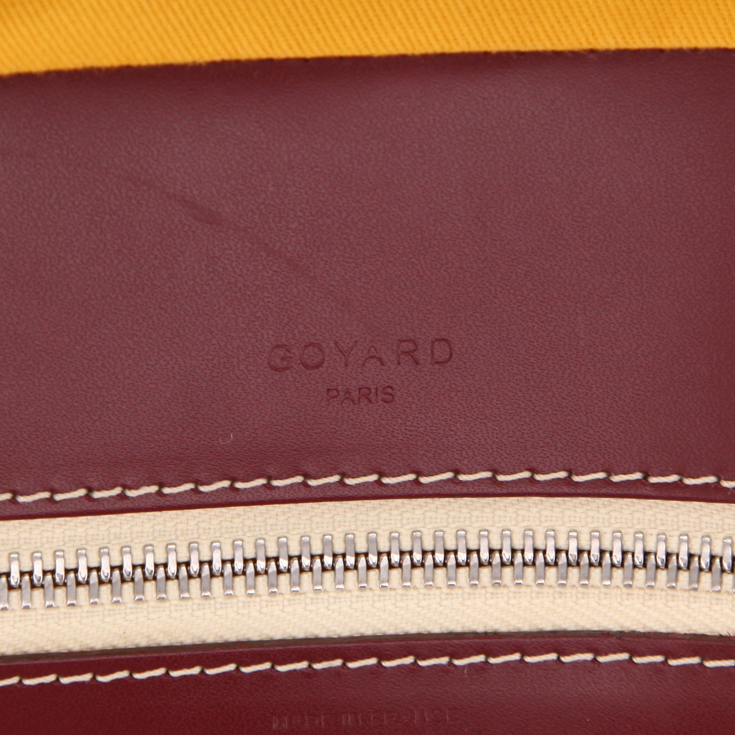 Maleta Goyard  Majordome en tela Goyardine color burdeos y cuero color burdeos - Detail D2