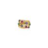 Vintage   1970's ring in yellow gold, ruby and emerald - 360 thumbnail