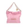 Chanel  22 small model  shopping bag  in pink leather - 360 thumbnail