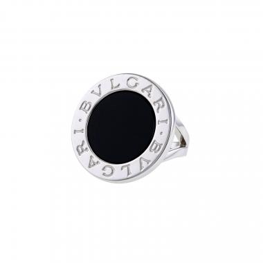 Twisted Bulgari Bulgari Bulgari ring in white gold and onyx