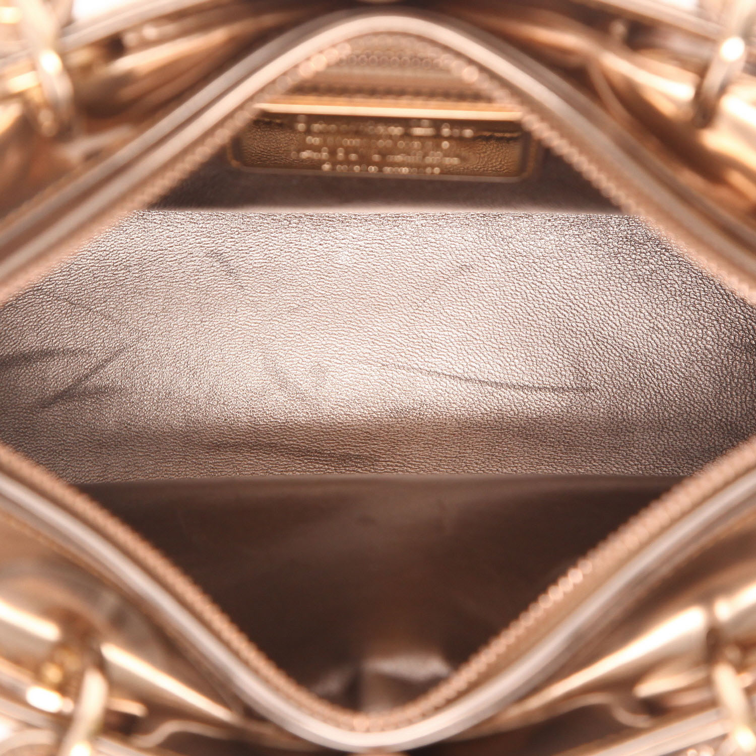 Lady Dior Edition Limitée handbag  in gold leather - Detail D3