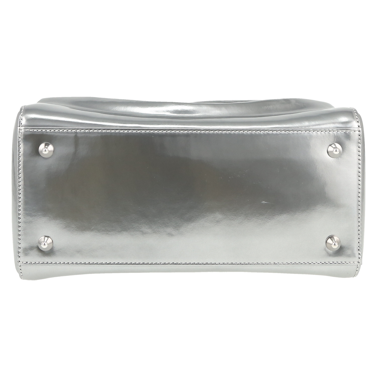 Lady Dior Edition Limitée Jason Martin handbag  in silver leather - Detail D1