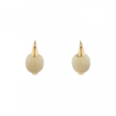 Paire de boucles d'oreilles Pomellato Luna en or rose et calcédoine