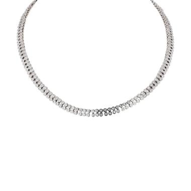 Collier Vintage  en platine, or blanc et diamants