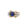 Vintage  Tank ring in yellow gold, sapphire and diamonds - 00pp thumbnail