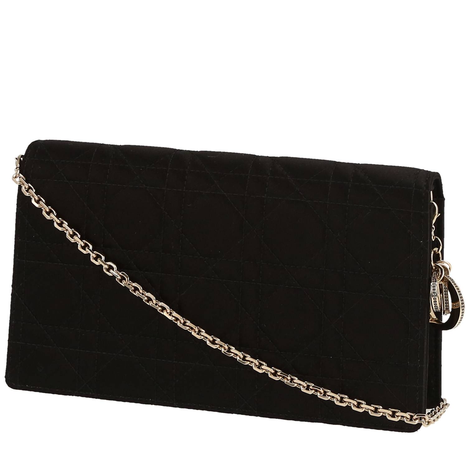 Lady Dior Rendez-Vous Pouch In Black Satin