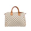 Louis Vuitton  Speedy 30 handbag  in azur damier canvas  and natural leather - 360 thumbnail