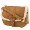 Dior  Bobby shoulder bag  in beige suede  and beige skin-out fur - 00pp thumbnail