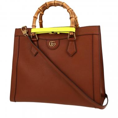 Gucci  Diana medium model  handbag  in brown leather  and bamboo
