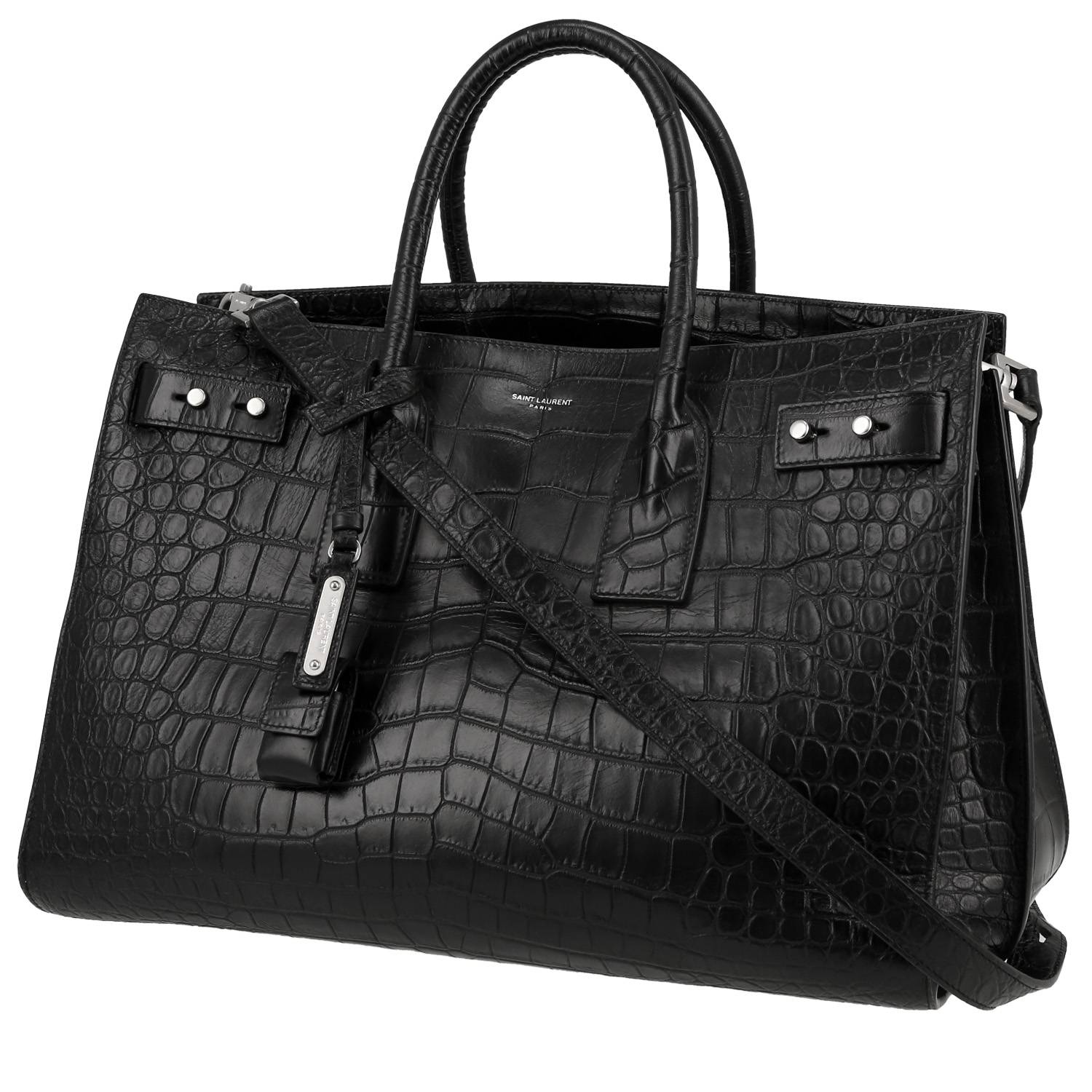 Bolso de mano Saint Laurent  Sac de jour modelo grande  en cuero negro