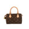 Bolso bandolera Louis Vuitton  Nano Speedy en lona Monogram marrón y cuero natural - 360 thumbnail