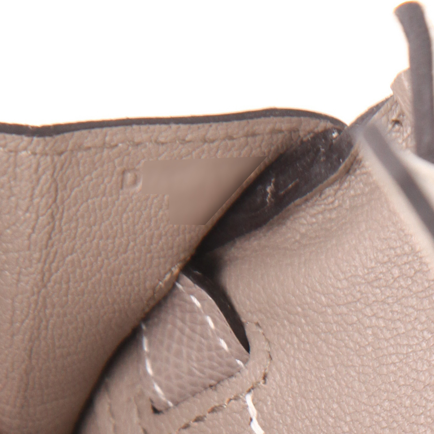 Hermès  Birkin 30 cm handbag  in Craie and etoupe epsom leather - Detail D4