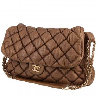 Sac à main Chanel  Bubble en cuir matelassé marron