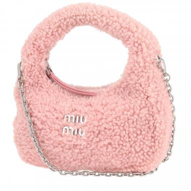 Bolso bandolera Miu Miu  Miu Wander en cuero de obeja volteado rosa