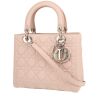 Dior  Lady Dior handbag  in pink grained leather - 00pp thumbnail