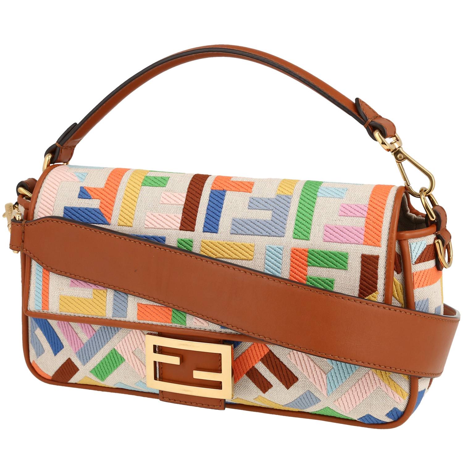 Baguette Handbag In Multicolor, And Brown Monogram
