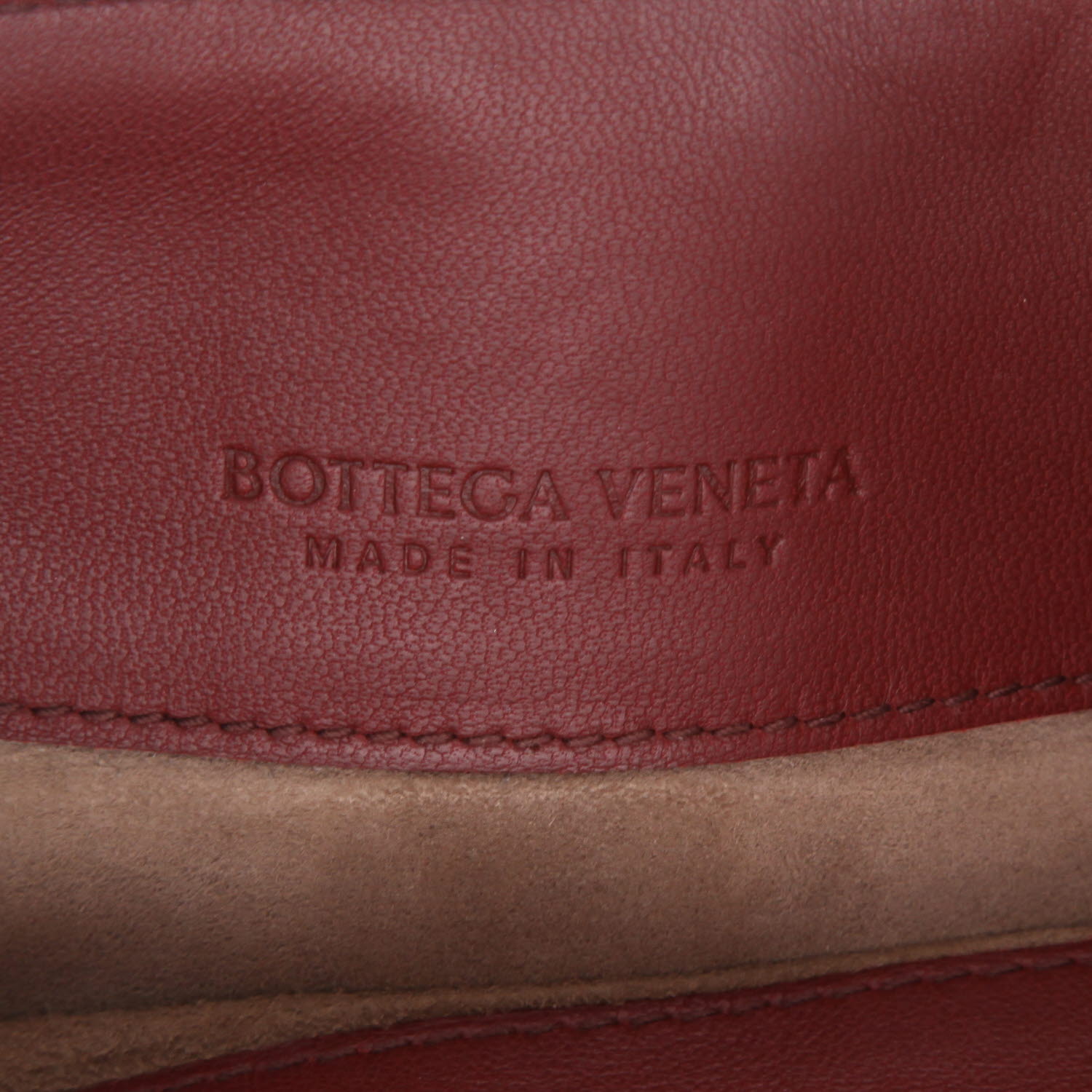 Borsa a tracolla Bottega Veneta  Olimpia in pelle intrecciata bordeaux - Detail D2