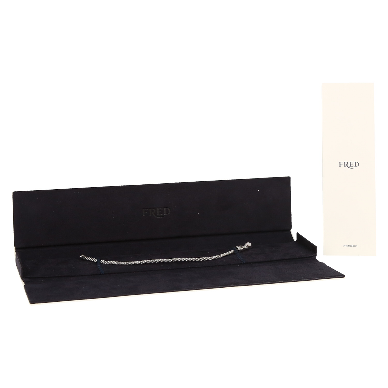 Fred Force 10 small model bracelet in white gold, diamonds and stainless steel - Detail D2