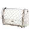 Bolso de mano Chanel 2.55 en cuero acolchado plateado - 00pp thumbnail