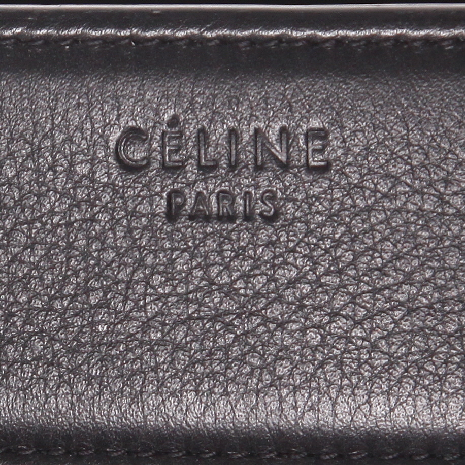 Sac cabas Celine  Cabas Phantom en cuir grainé noir - Detail D2