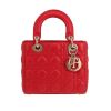 Dior  Lady Dior small model  handbag  in red leather cannage - 360 thumbnail