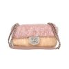 Borsa a tracolla Chanel  Timeless Petit in tela rosa arancione e blu e paillettes trasparenti - 360 thumbnail
