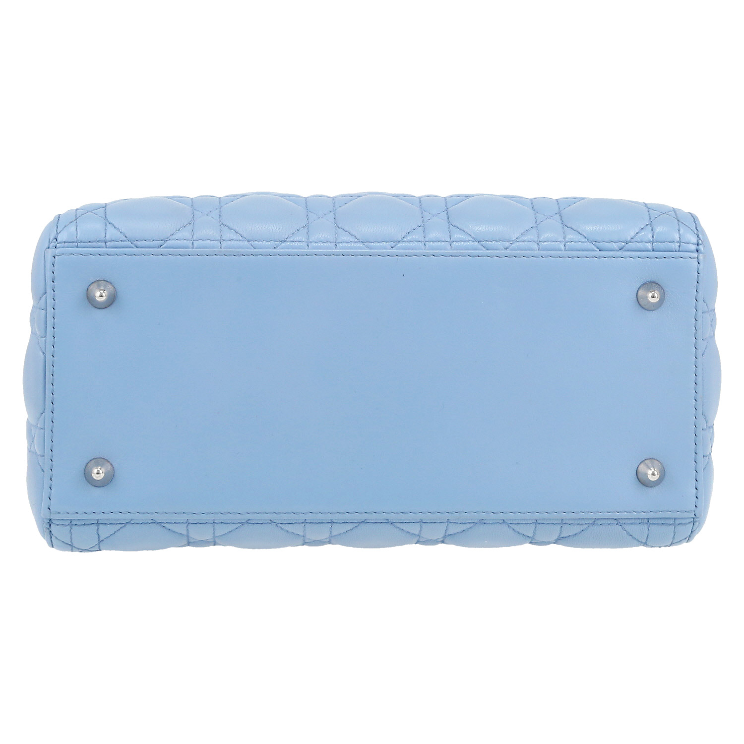 Dior  Lady Dior handbag  in light blue leather cannage - Detail D1