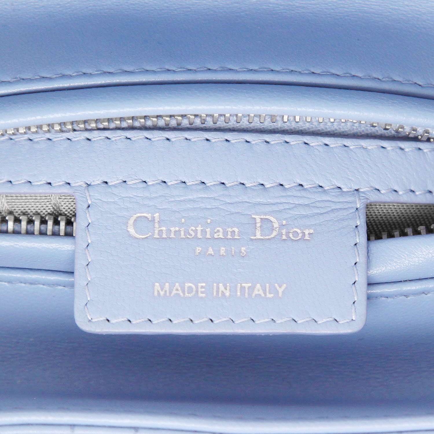 Dior  Lady Dior handbag  in light blue leather cannage - Detail D2