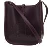 Hermès  Mini Evelyne shoulder bag  in purple Raisin box leather - 00pp thumbnail