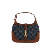 Gucci  Jackie small model  handbag  in blue denim canvas  and brown leather - 360 thumbnail