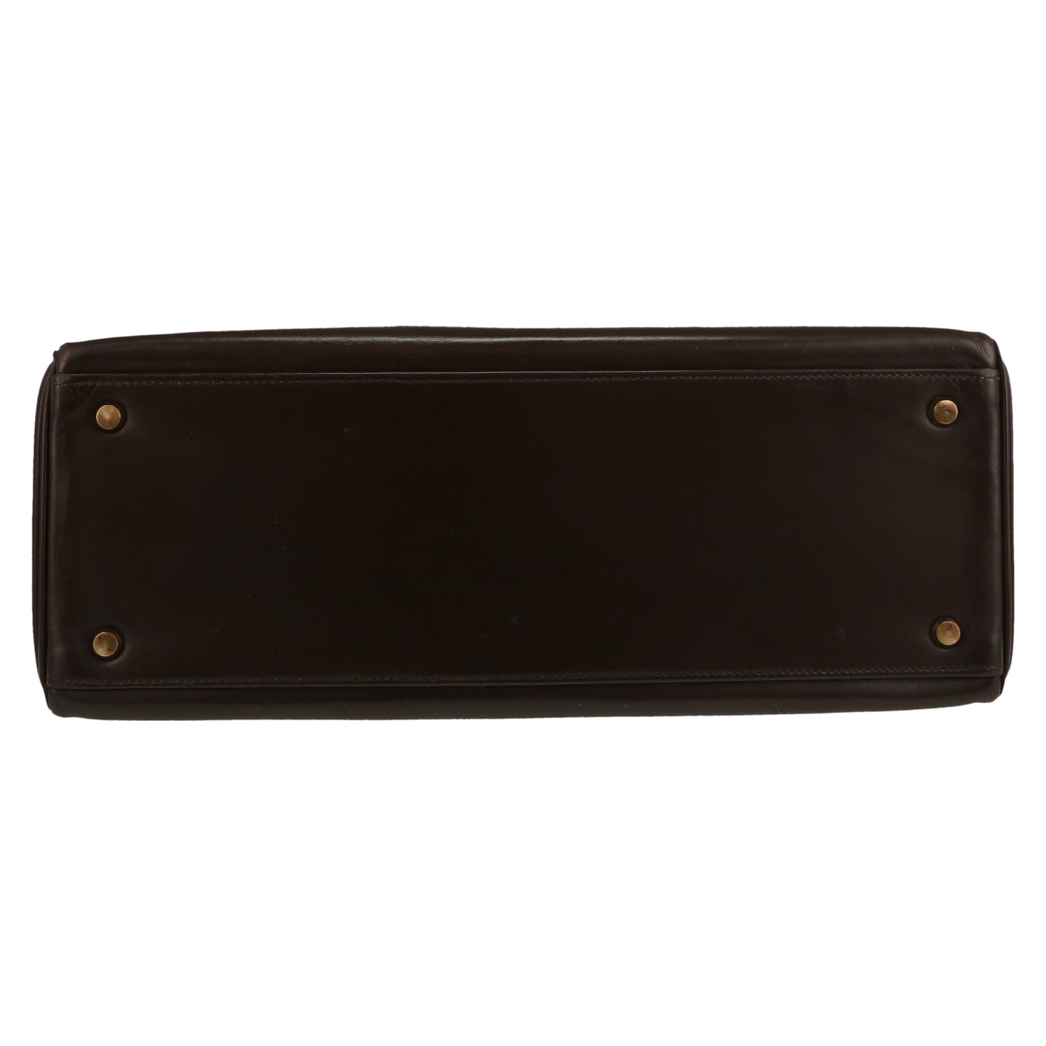 Hermès  Kelly 35 cm handbag  in brown box leather - Detail D1