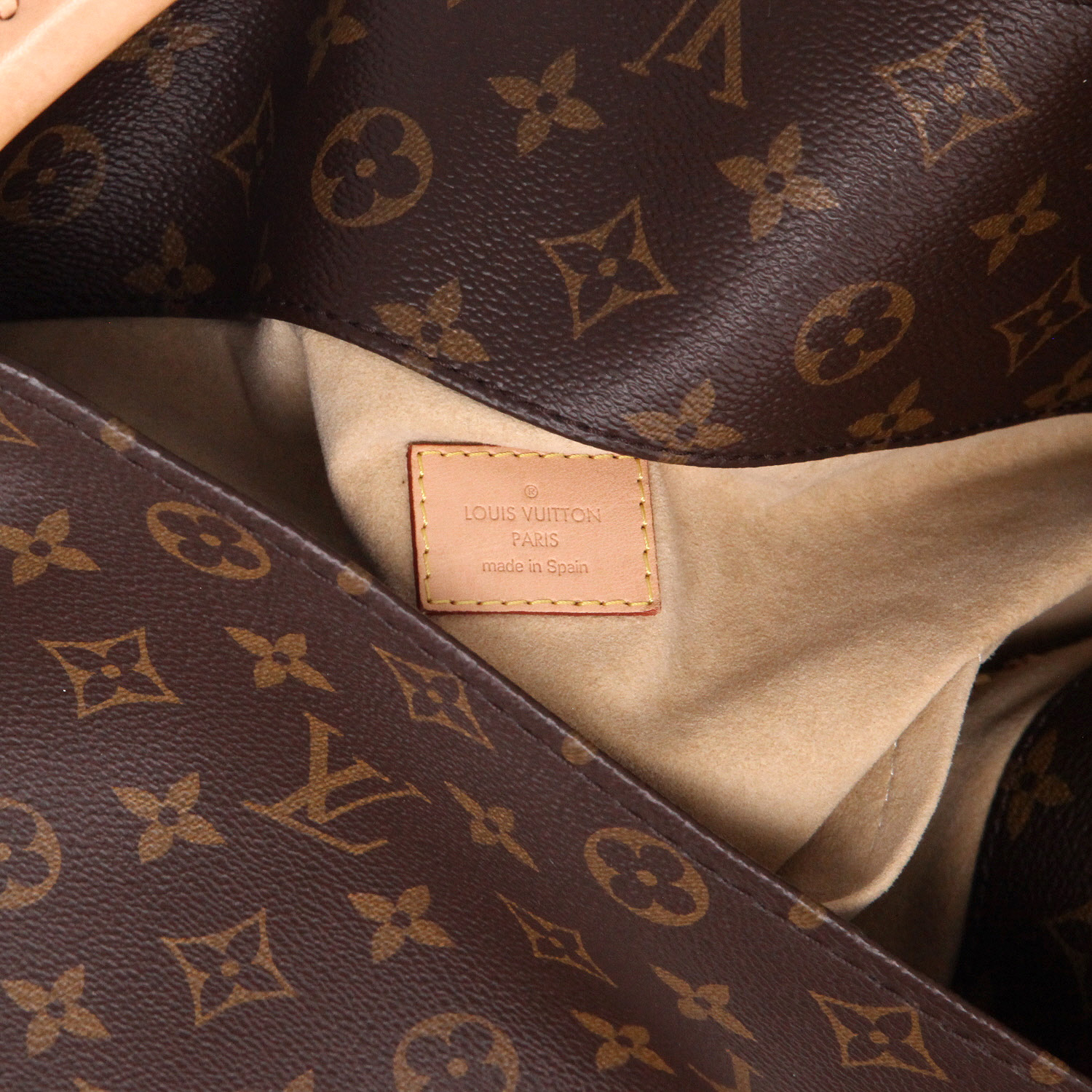 Louis Vuitton  Artsy handbag  in brown monogram canvas  and natural leather - Detail D2