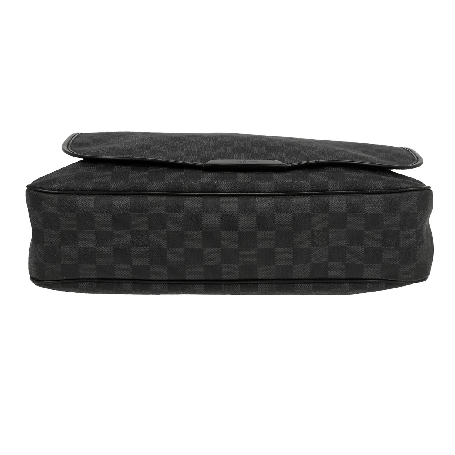 Louis Vuitton  Messenger shoulder bag  damier graphite canvas  and black leather - Detail D1