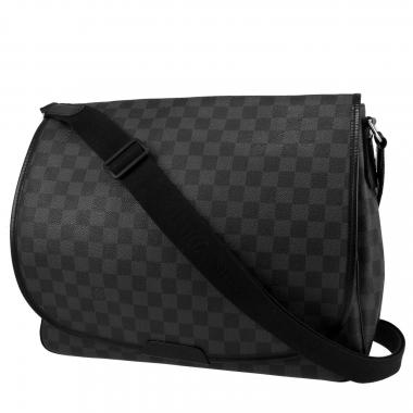Sac bandoulière Louis Vuitton  Messenger en toile damier graphite et cuir noir