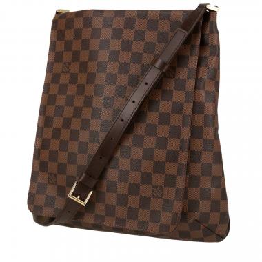 Bolso bandolera Louis Vuitton  Musette Salsa en lona a cuadros marrón y cuero marrón