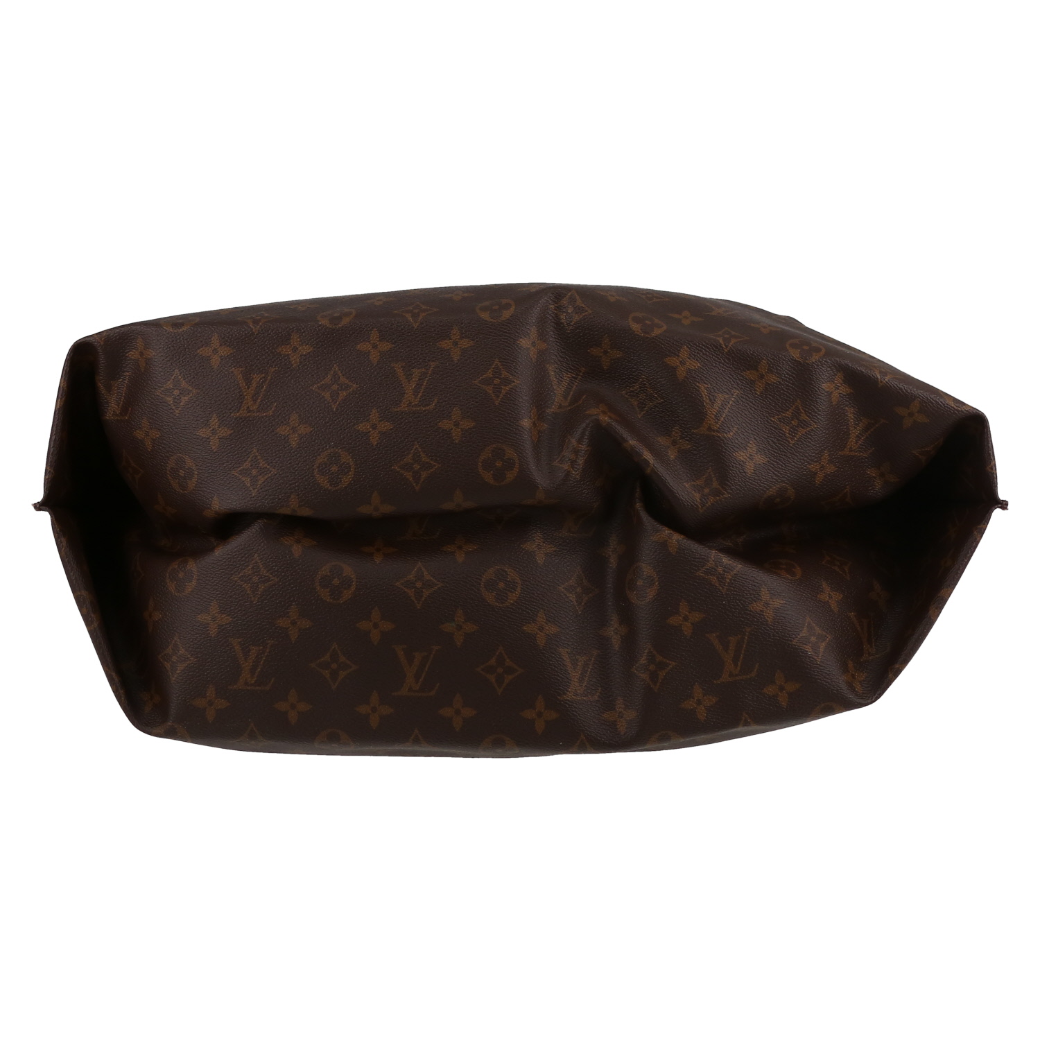 Sac cabas Louis Vuitton   grand modèle  en toile monogram et cuir naturel - Detail D4