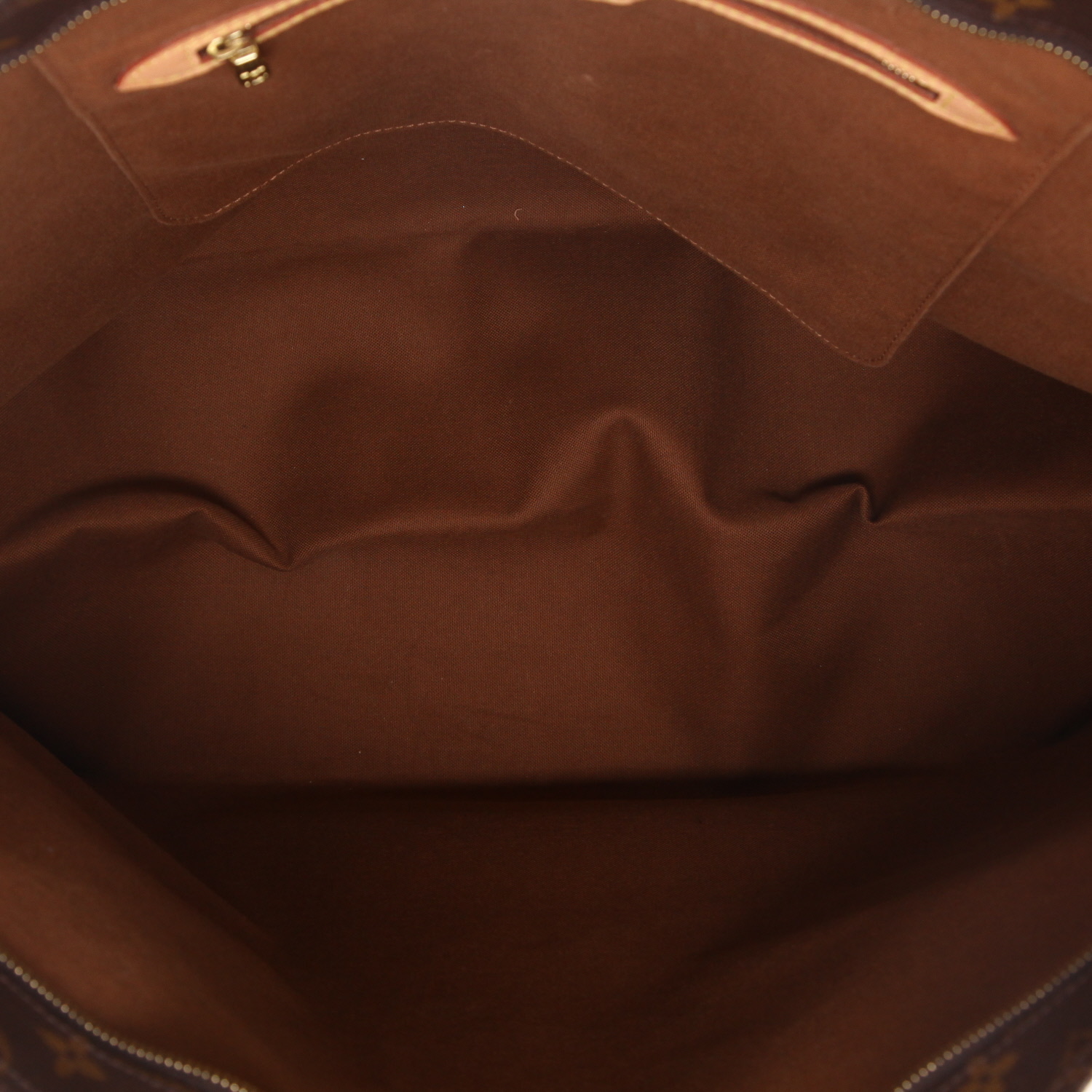 Louis Vuitton   large model  shopping bag  monogram canvas  and natural leather - Detail D7