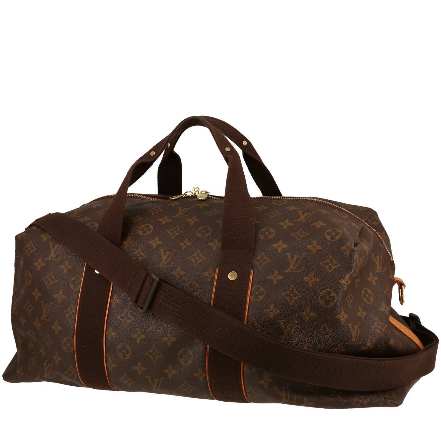 Louis Vuitton  Weekender Beaubourg travel bag  in brown monogram canvas  and natural leather