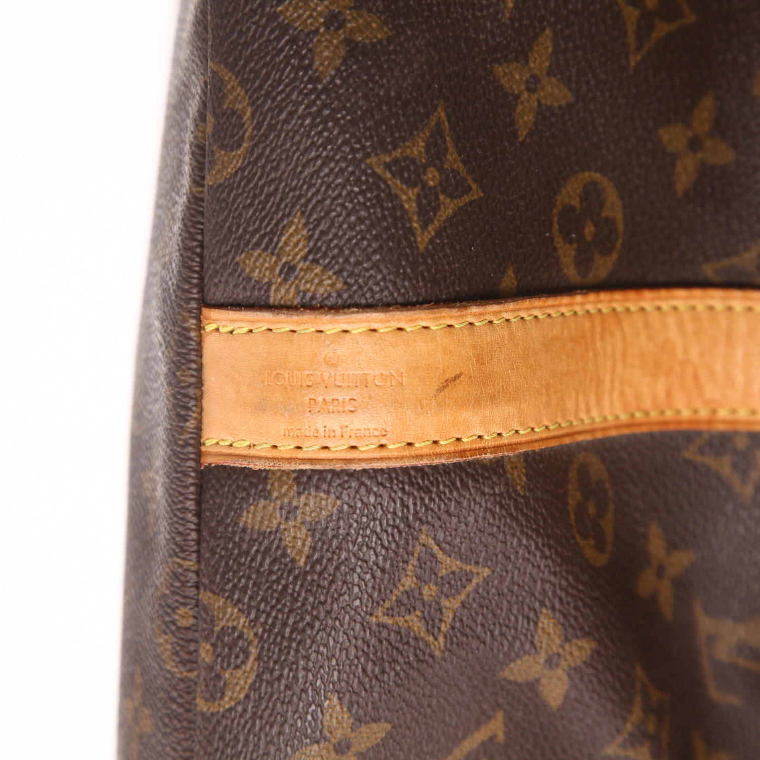 Borsa da viaggio Louis Vuitton  Weekender Baubourg in tela monogram marrone e pelle naturale - Detail D6