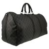Sac de voyage Louis Vuitton  Keepall 55 en toile damier gris Graphite et cuir noir - Detail D3 thumbnail
