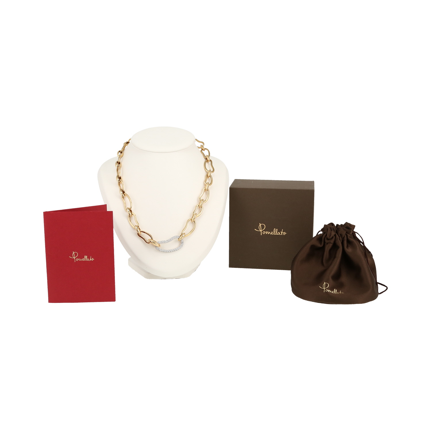 Pomellato Paisley necklace in yellow gold, white gold and diamonds - Detail D2