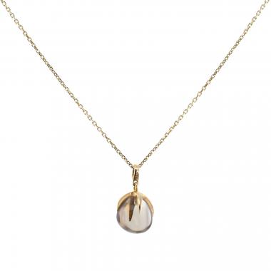 Pomellato Veleno necklace in pink gold and smoked quartz
