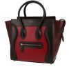 Bolso de mano Celine  Luggage Micro en cuero negro rojo y color burdeos - 00pp thumbnail