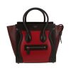 Bolso de mano Celine  Luggage Micro en cuero negro rojo y color burdeos - 360 thumbnail