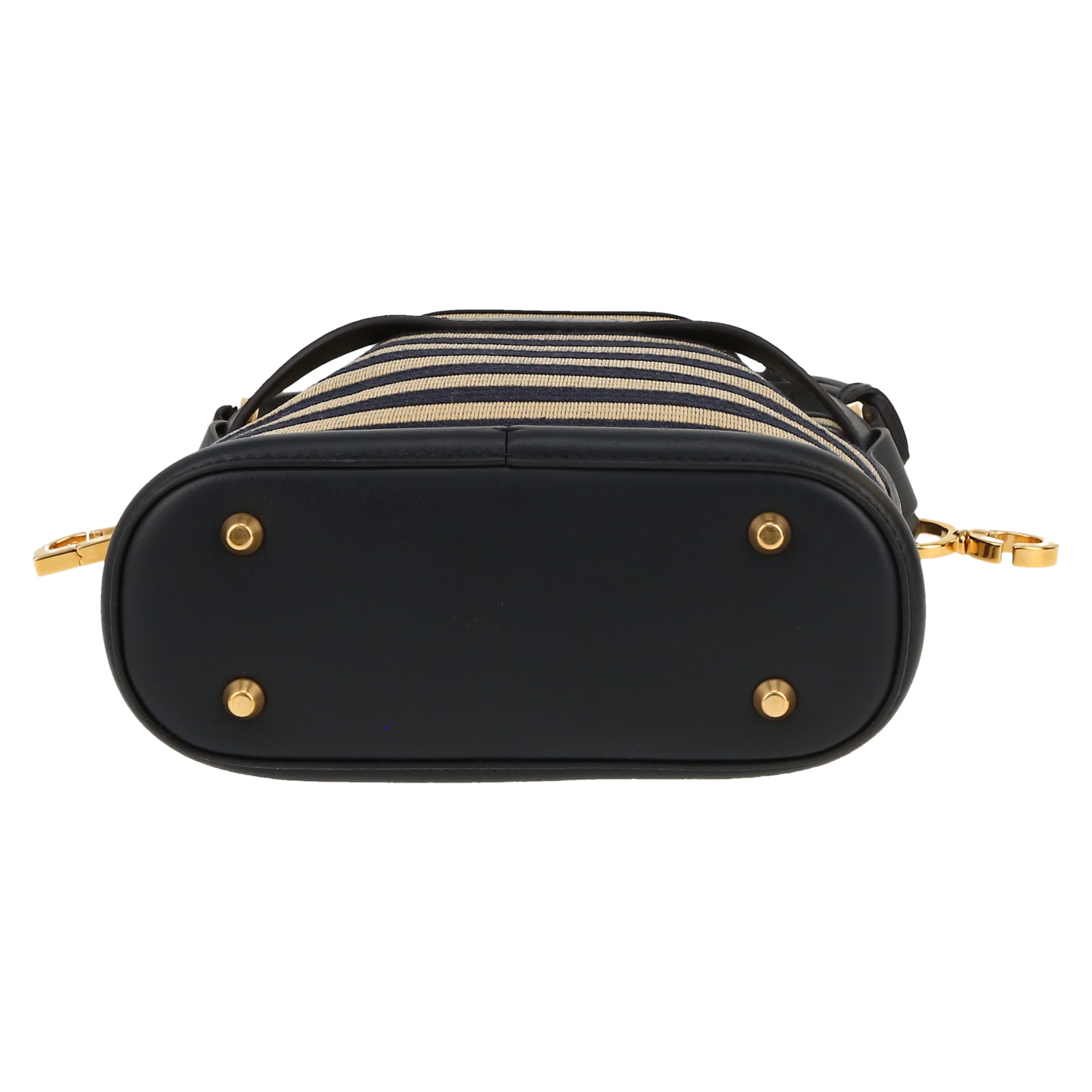 Dior  Cest Dior handbag  in navy blue and natural raphia  and navy blue leather - Detail D1
