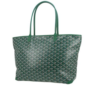 Goyard  Artois shopping bag  in green Goyard canvas  and green leather