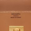 Hermès  Birkin 35 cm handbag  in gold Chamonix  leather  and beige "H" canvas - Detail D2 thumbnail