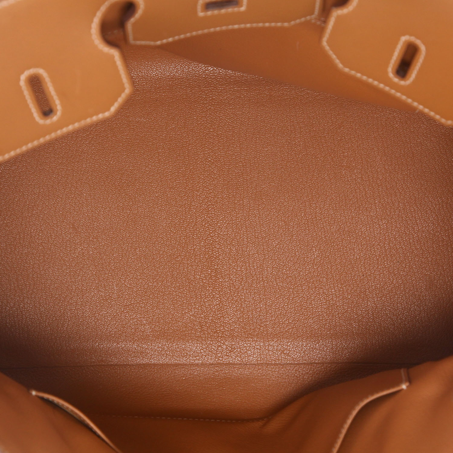 Bolso de mano Hermès  Birkin 35 cm en cuero Chamonix color oro y tejido "H" beige - Detail D3